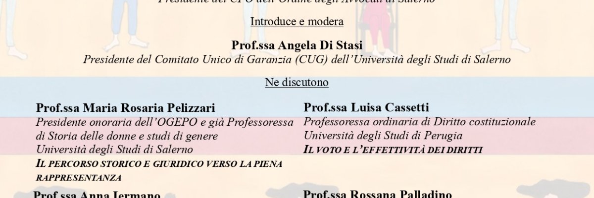 "Dal voto alla piena rappresentanza"